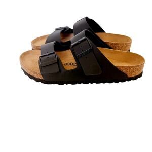 Birkenstock Arizona Birko Flor Sandals Shoes 41 Womens 10 Mens 8 Black Slides